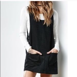 black corduroy skirt overall